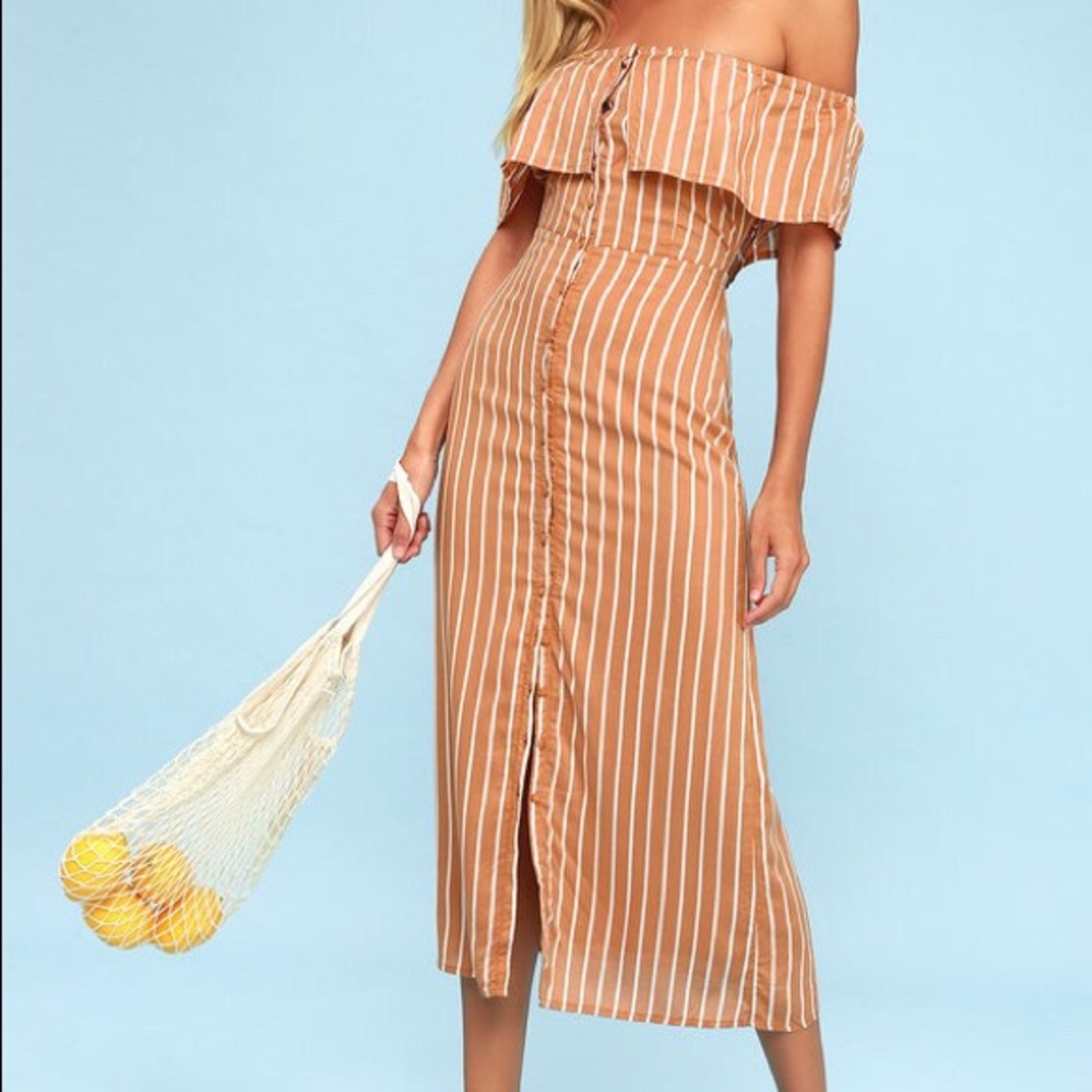 Lulus midi off the shoulder dress